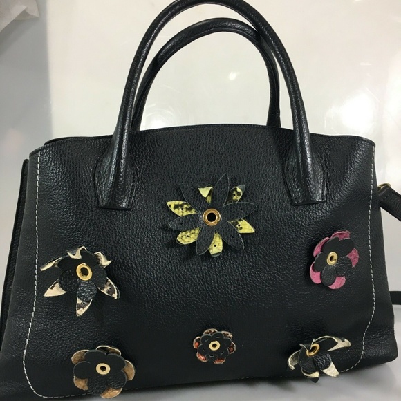 Iacucci Black Pebbled Leather Crossbody Bag